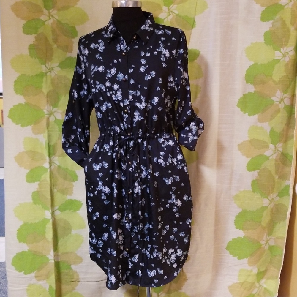 Maison Jules Long Sleeve Floral Dress with pockets